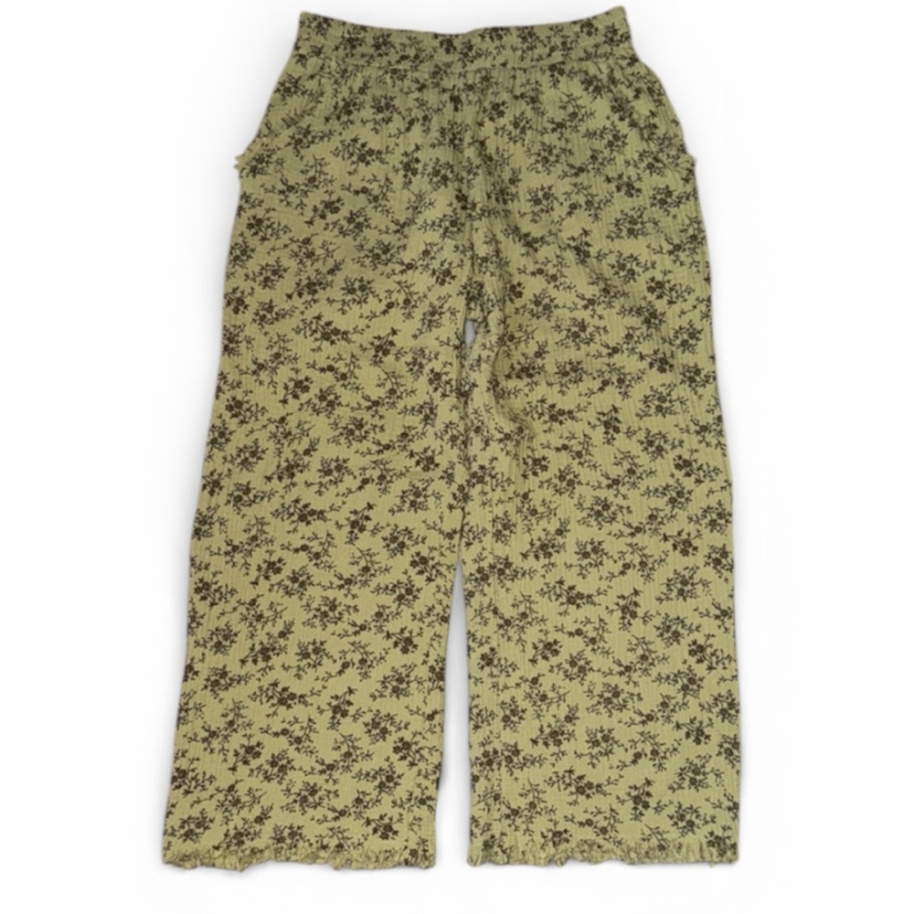 Umgee Cropped Fringe Floral Print Pants ⭐️